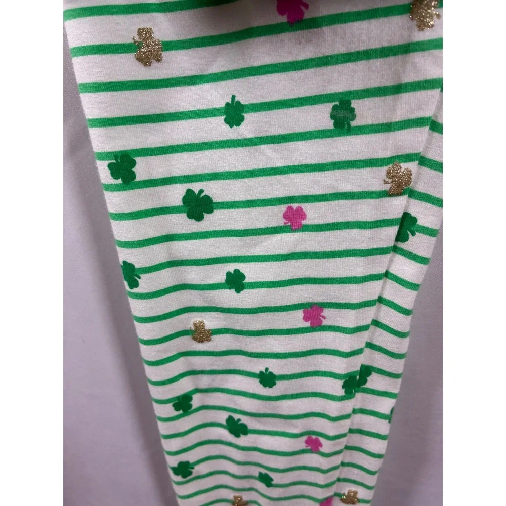 Max Studio Kids Girls Green Sequin Clover Top Leggings Set St‎ Patricks Day 7/8